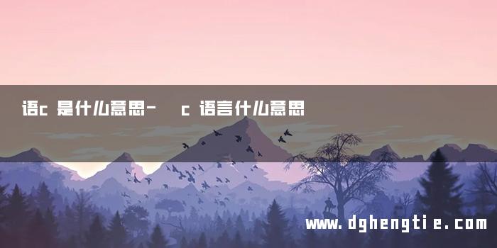 语c是什么意思- c语言什么意思